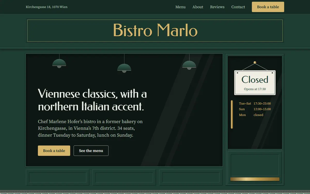 After: a restaurant, as redesigned by ui-designer.